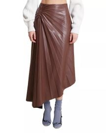 ALC Tracy Asymmetric Pleated Faux Leather Skirt Bloomingdales at Bloomingdales